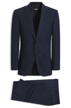 Two-piece regular-fit suit in stretch virgin wool