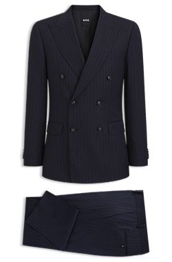 Two-piece slim-fit suit in striped stretch wool