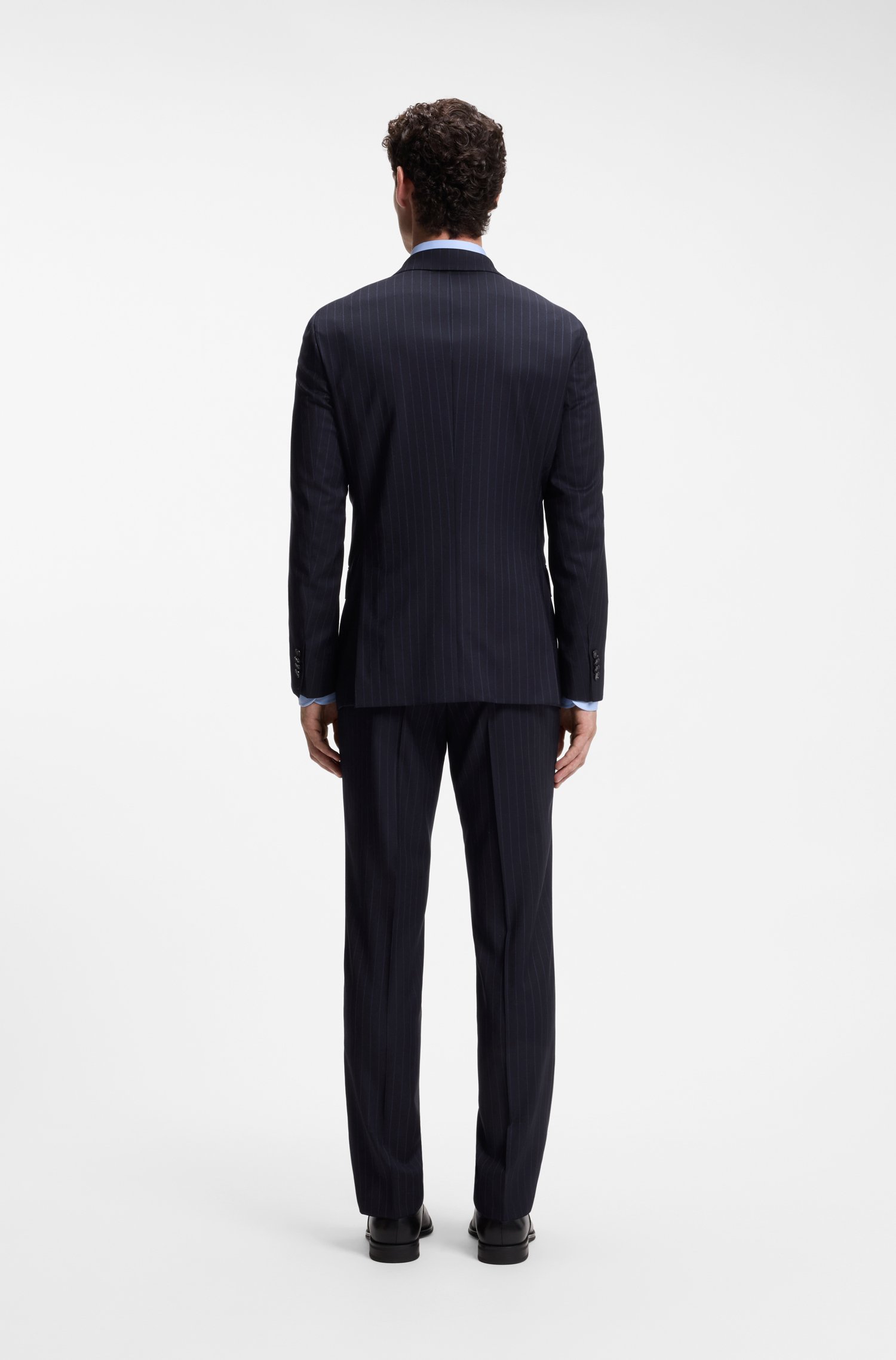 Boss Two-piece slim-fit suit in striped stretch wool kostymer herr – bild 3