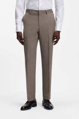 Abito tre pezzi regular fit in serge di lana vergine, Marrone chiaro