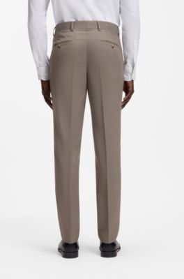 Abito tre pezzi regular fit in serge di lana vergine, Marrone chiaro