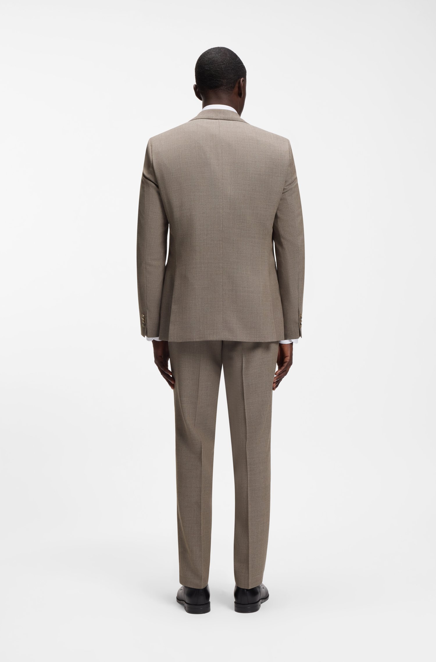 Boss Three-piece regular-fit suit in virgin-wool serge kostymer herr – bild 3