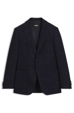 Slim-fit blazer in checked virgin wool