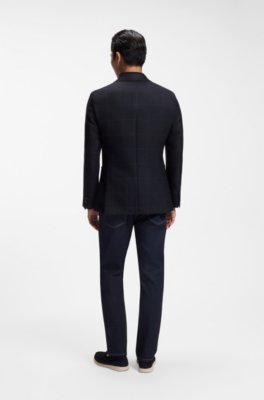 Boss Slim-fit blazer in checked virgin wool herr – bild 2
