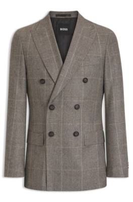 Boss Slim-fit blazer in checked virgin wool herr – bild 4