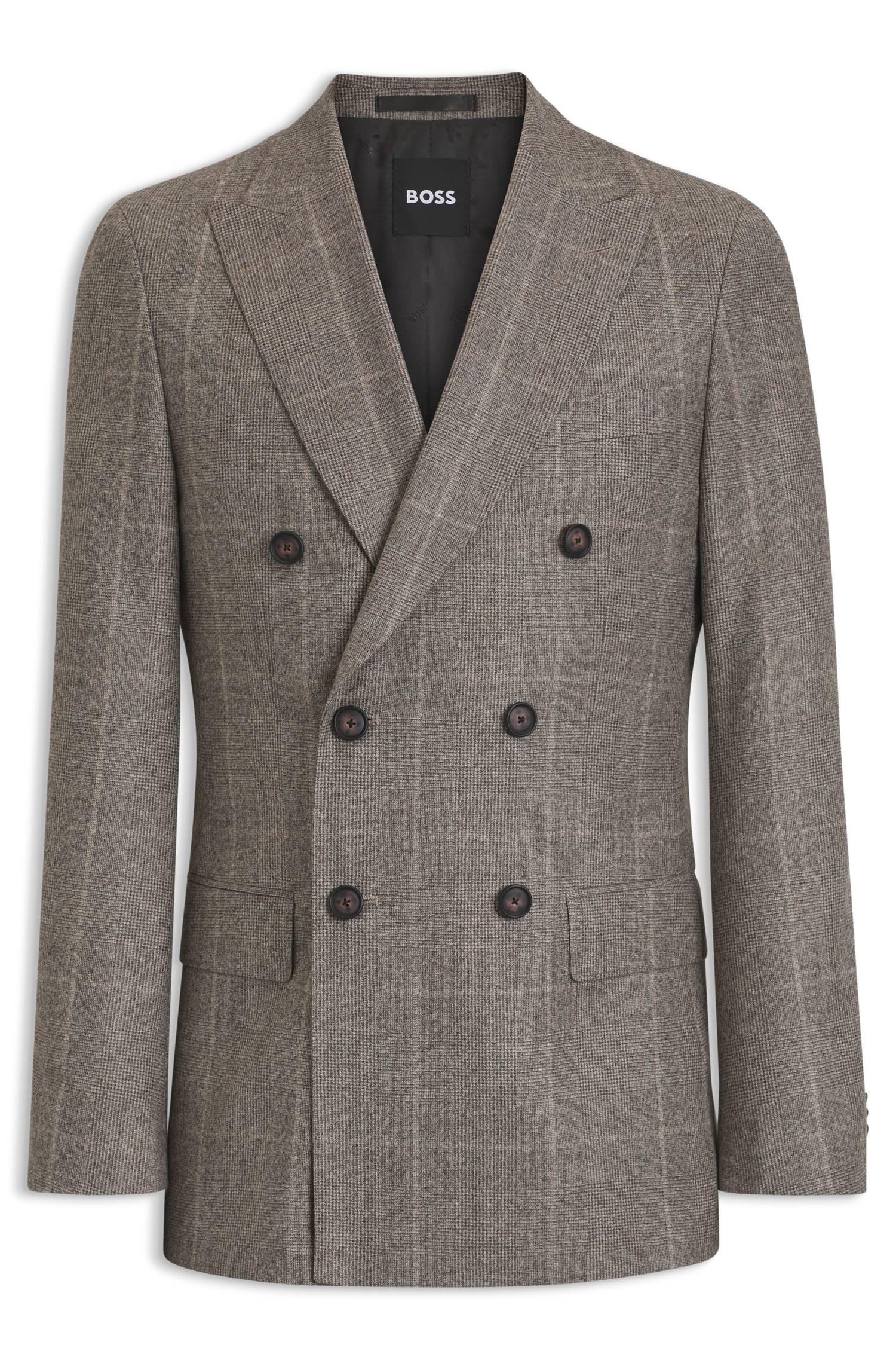 Boss Slim-fit blazer in checked virgin wool herr – bild 4