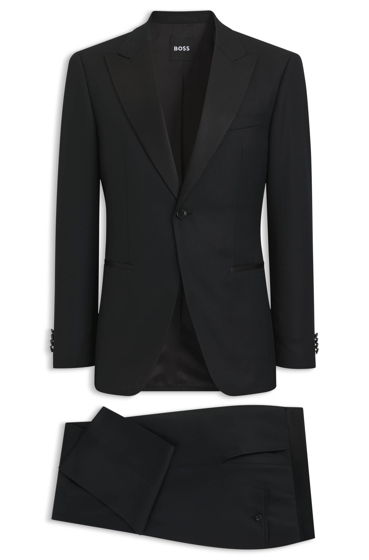 Boss Slim-fit suit in Italian stretch virgin wool kostymer herr – bild 4