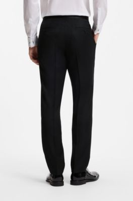 Slim-fit suit in Italian stretch virgin wool, Black