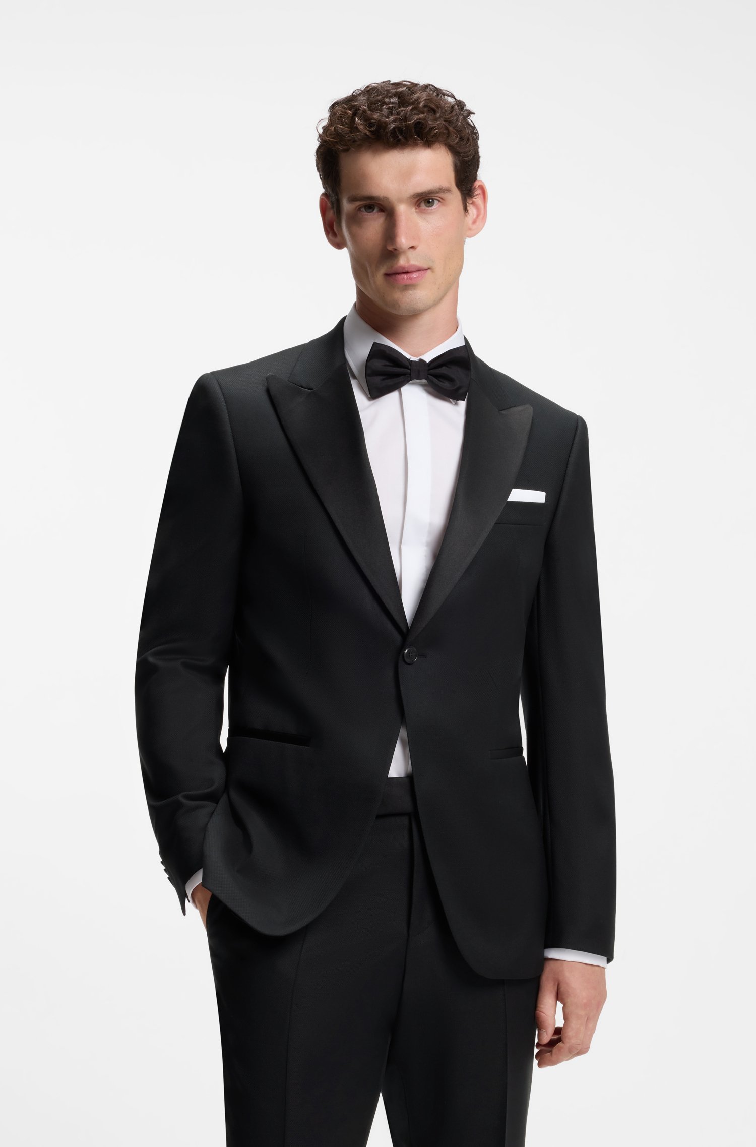 Boss Slim-fit suit in Italian stretch virgin wool kostymer herr – bild 2