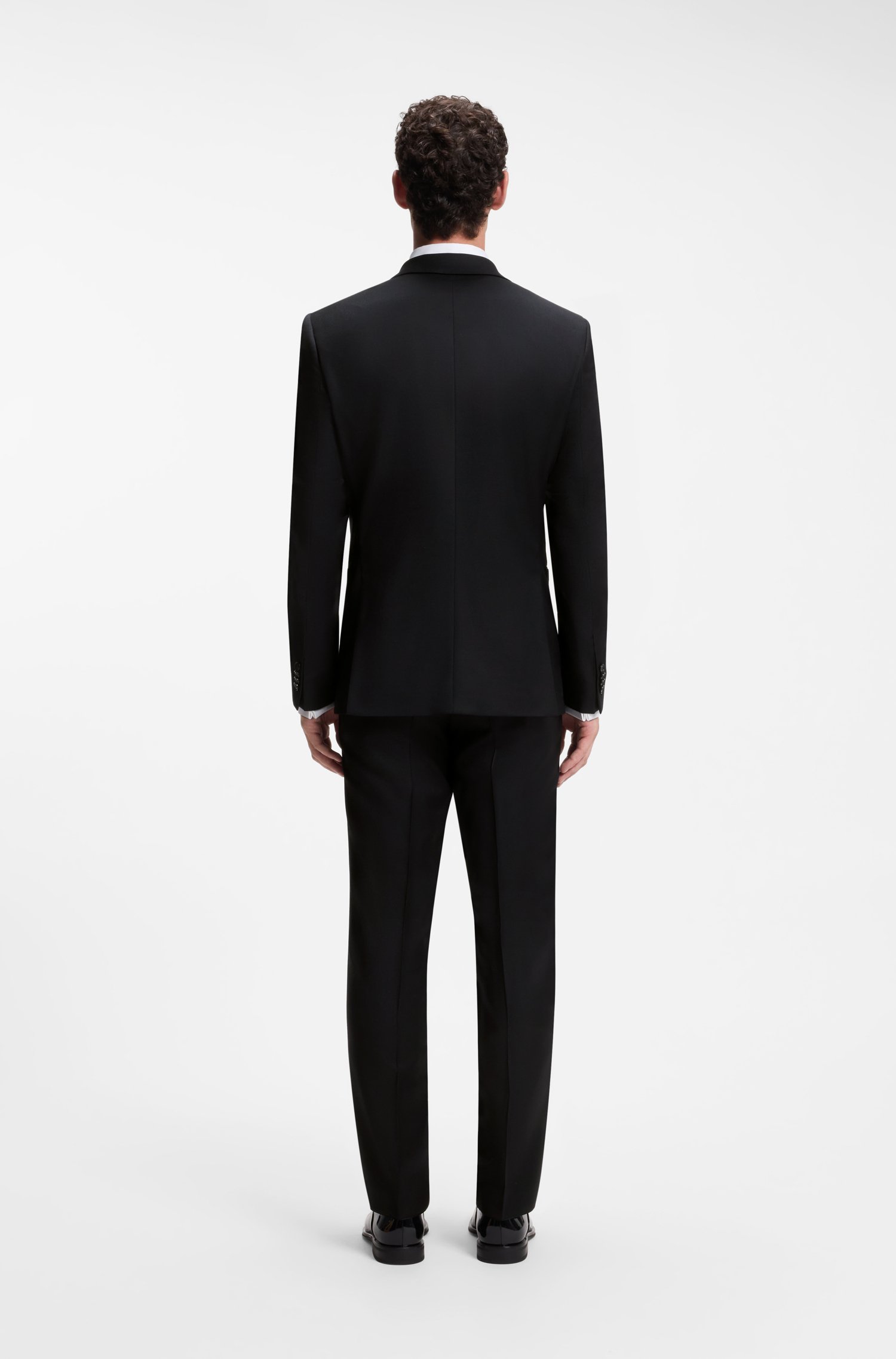 Boss Slim-fit suit in Italian stretch virgin wool kostymer herr – bild 3