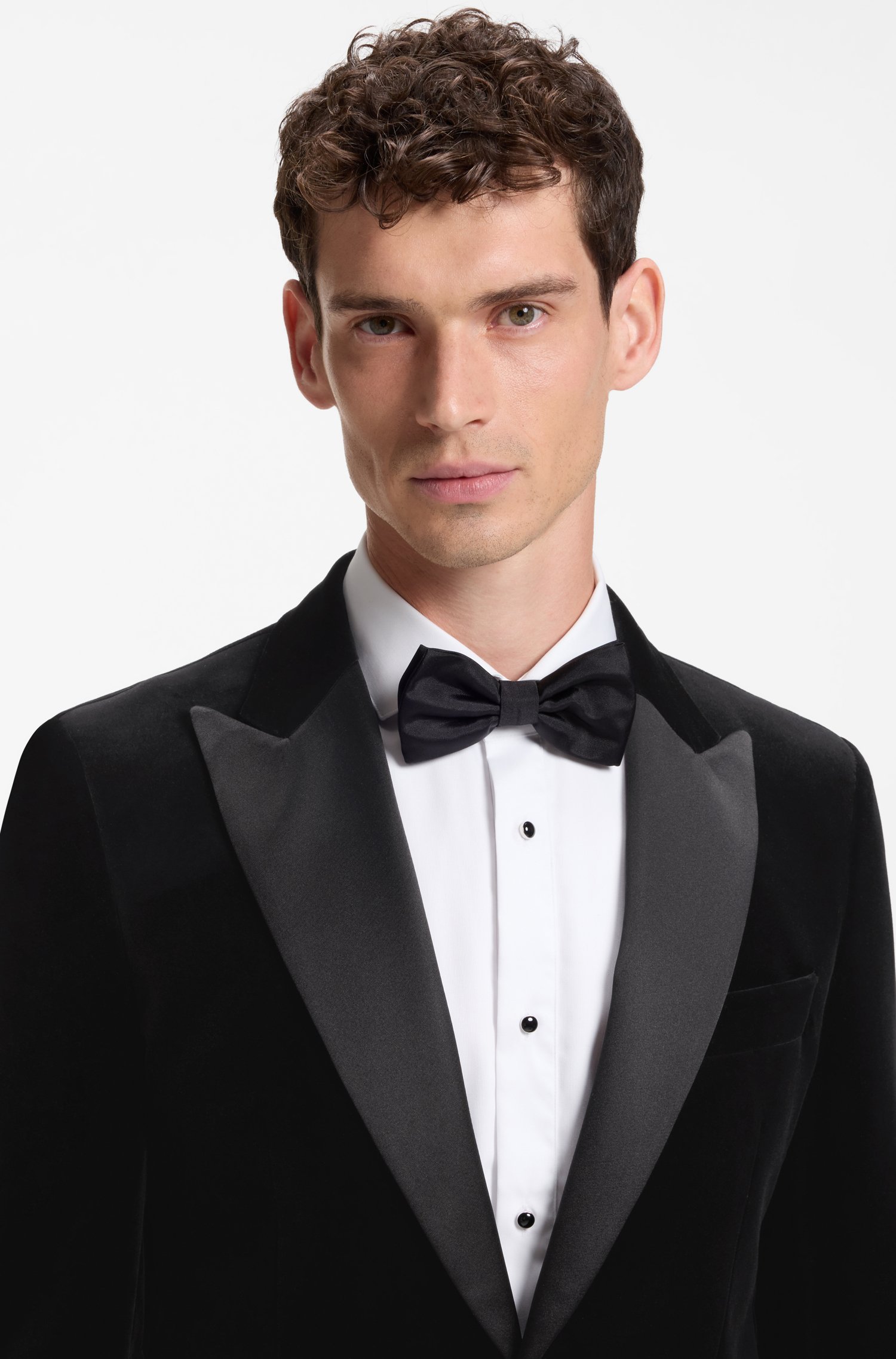 Boss Slim-fit tuxedo jacket in cotton velvet jackor herr – bild 3