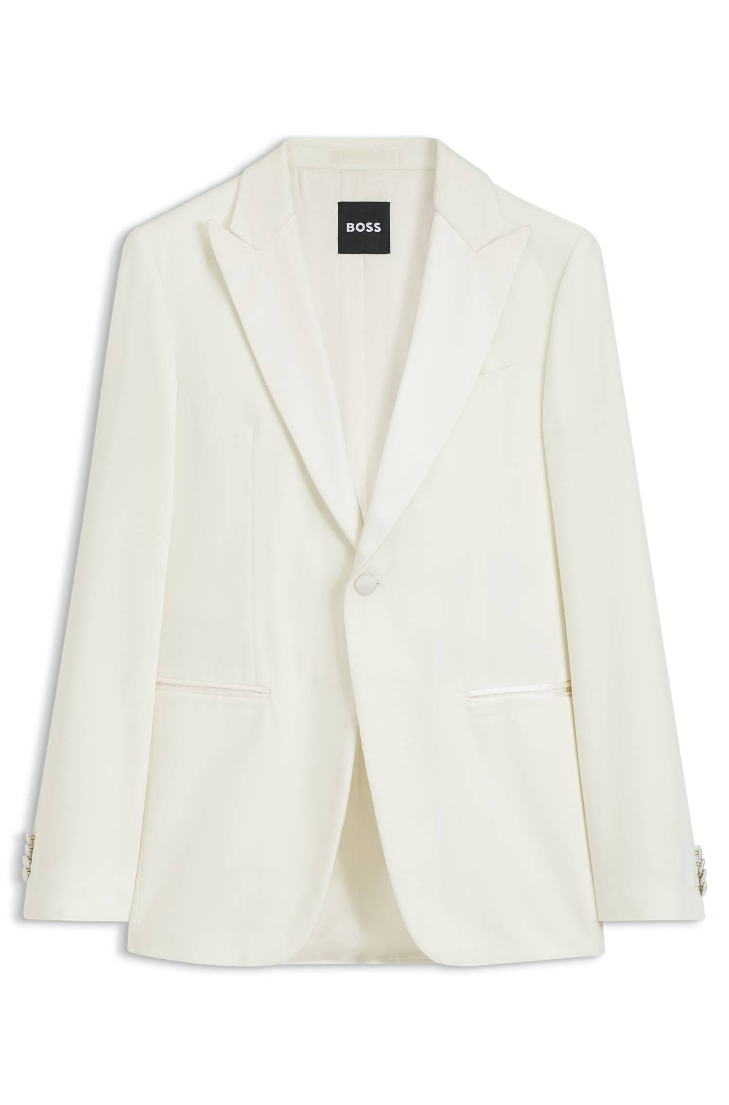 Boss Slim-fit tuxedo jacket in cotton velvet jackor herr – bild 4