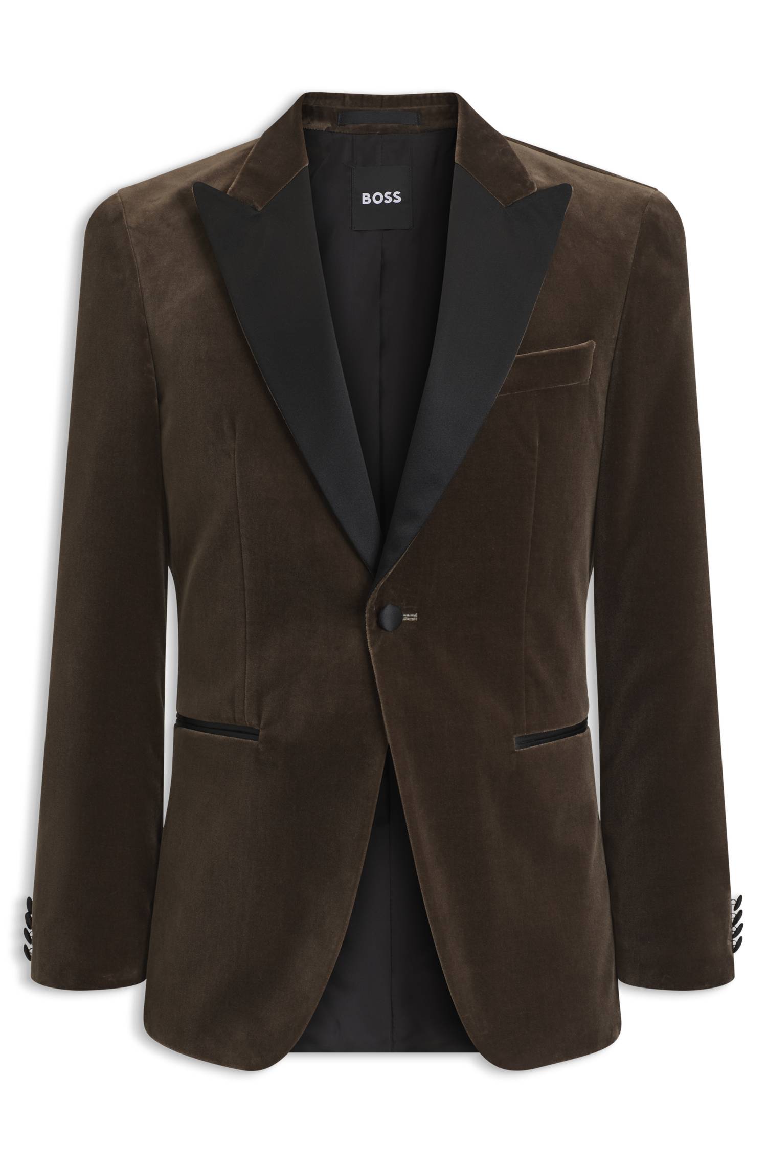 Boss Slim-fit tuxedo jacket in cotton velvet jackor herr – bild 4