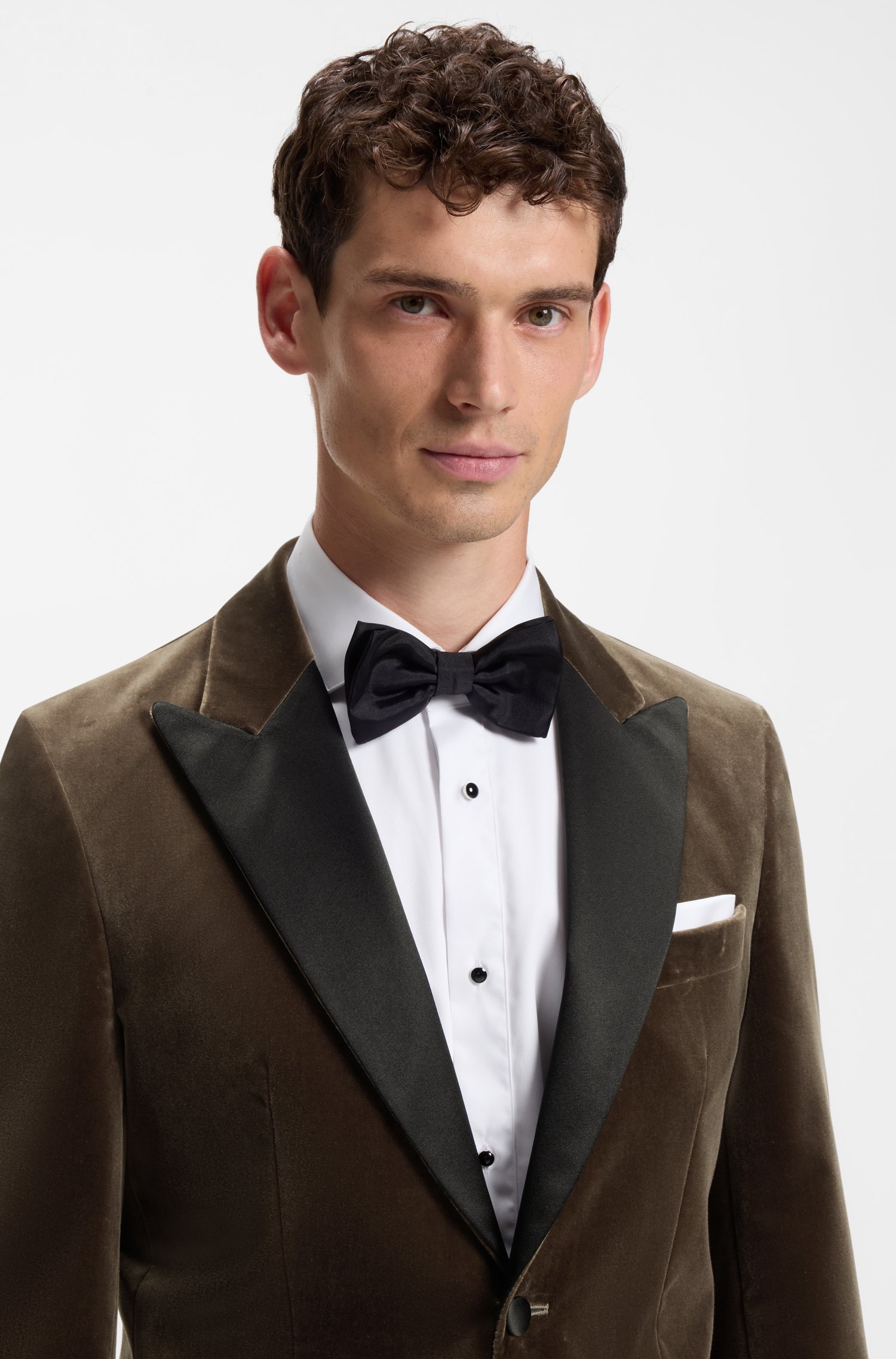 Boss Slim-fit tuxedo jacket in cotton velvet jackor herr – bild 3