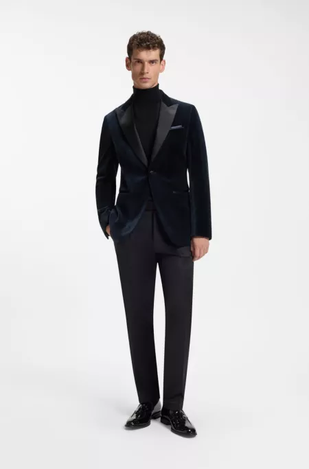 Veste de smoking Slim en velours de coton