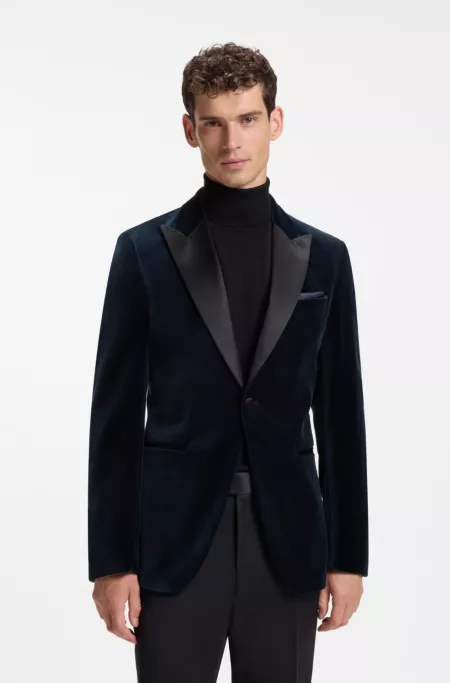 Veste de smoking Slim en velours de coton