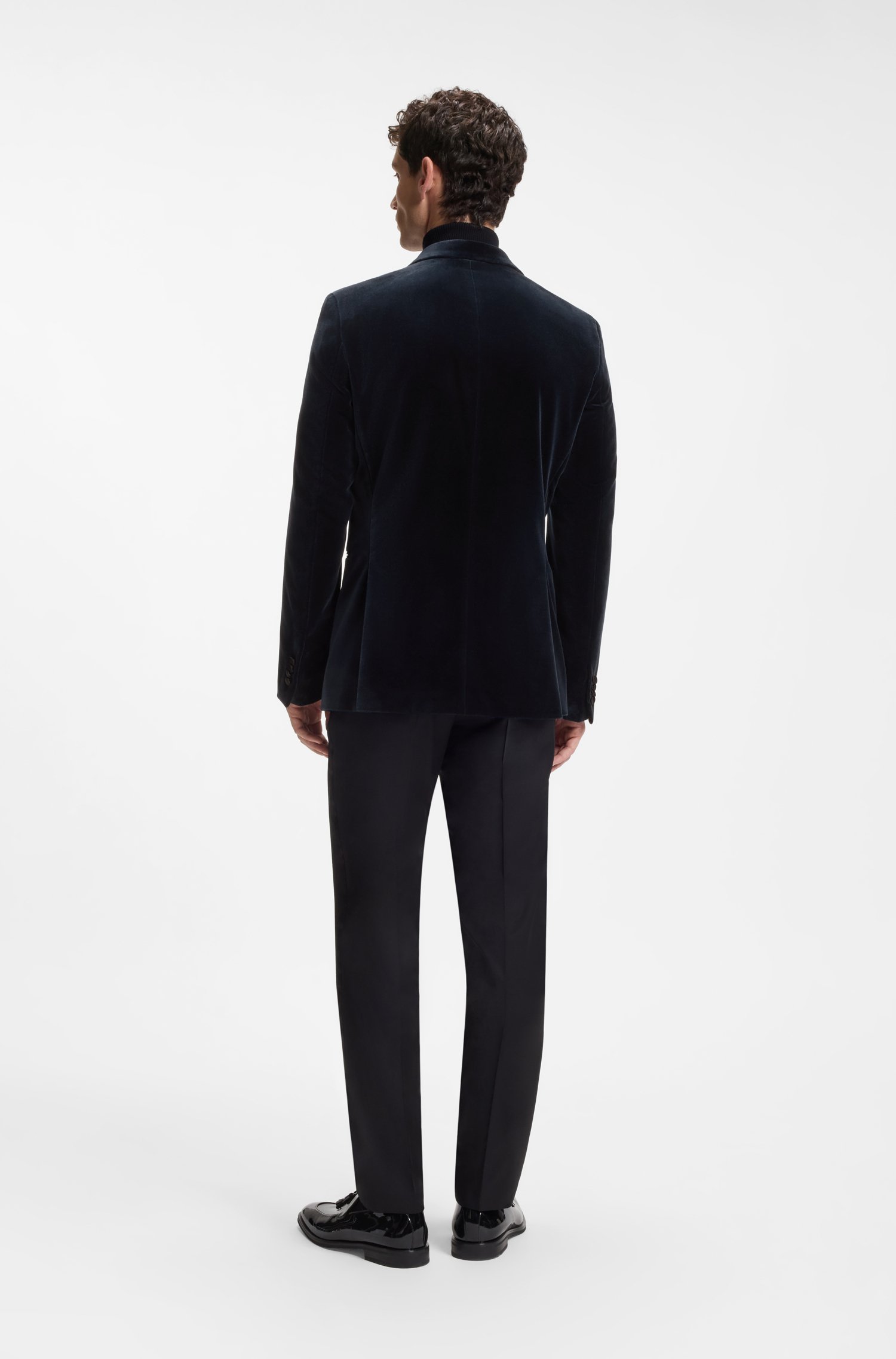 Boss Slim-fit tuxedo jacket in cotton velvet jackor herr – bild 2