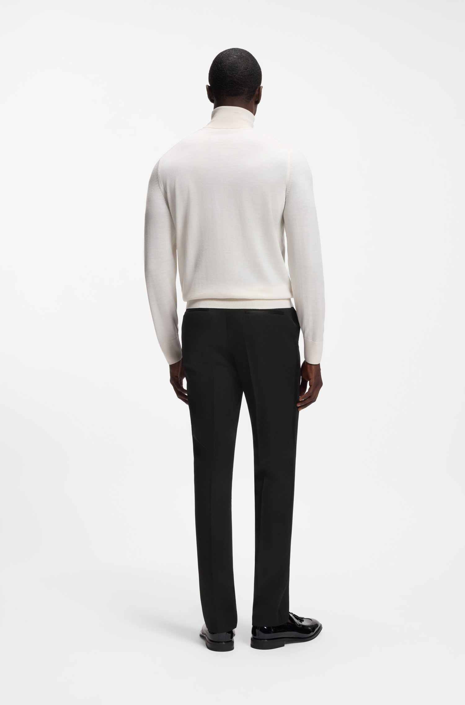 Boss Slim-fit tuxedo trousers in virgin wool byxor herr – bild 2