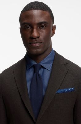 Slim-fit jacket in virgin wool, Dark Brown