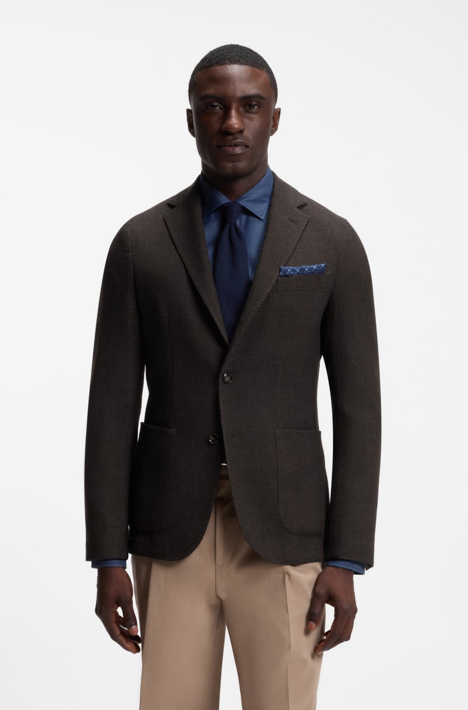 Slim-fit jacket in virgin wool