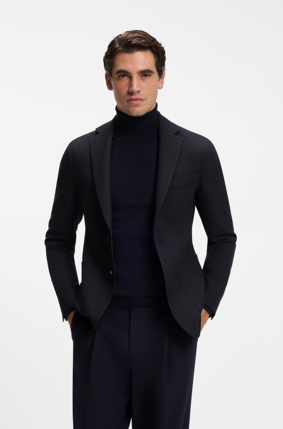 Slim-fit jacket in virgin wool