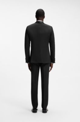 Slim-fit blazer crafted in Italian virgin wool, Black