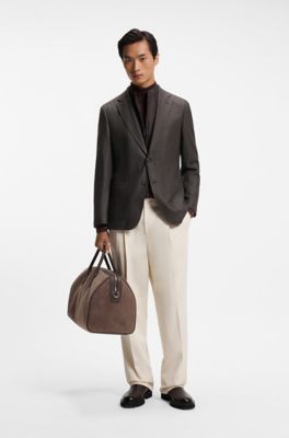 Slim-fit jacket with zip-up inner, Dark Brown