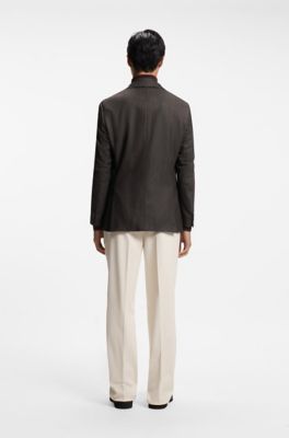 Slim-fit jacket with zip-up inner, Dark Brown