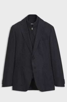 Slim-fit colbert met binneninzet met ritssluiting, Donkerblauw