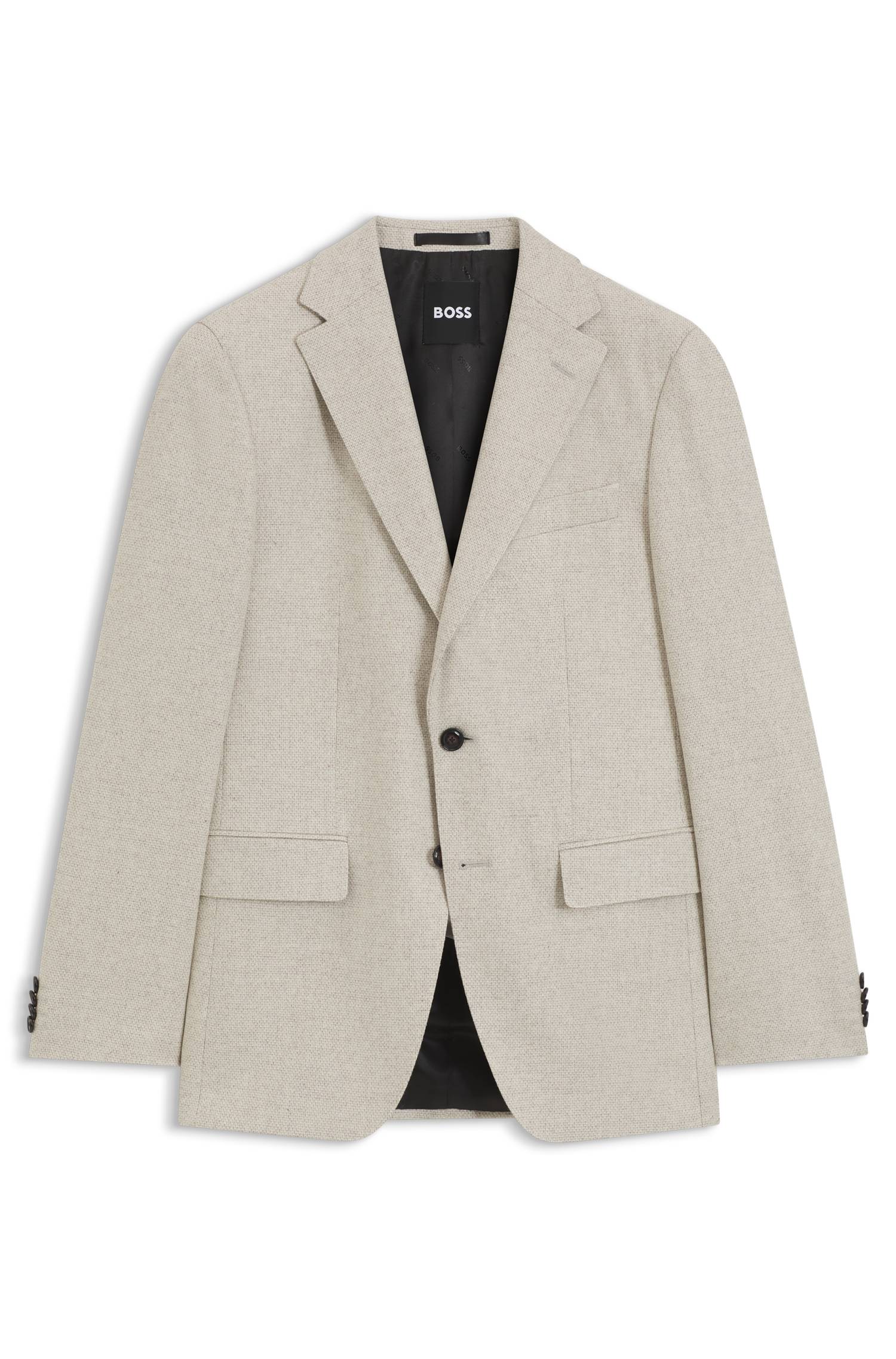 Boss Patterned slim-fit blazer in a wool-cashmere blend herr – bild 4
