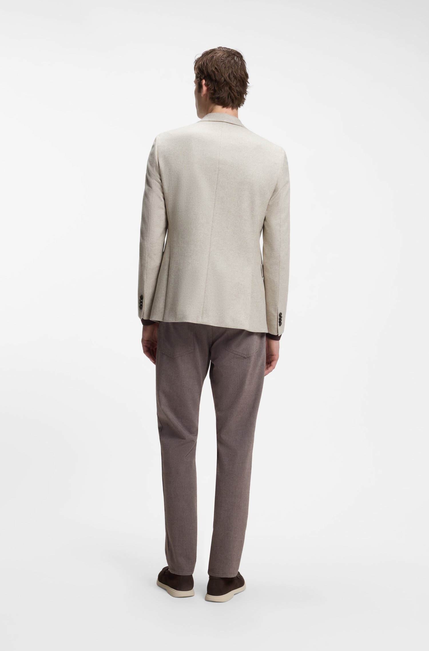 Boss Patterned slim-fit blazer in a wool-cashmere blend herr – bild 2