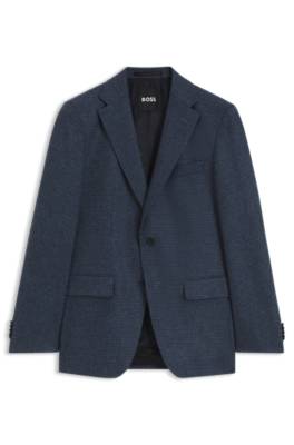 Patterned slim-fit blazer in a wool-cashmere blend 4