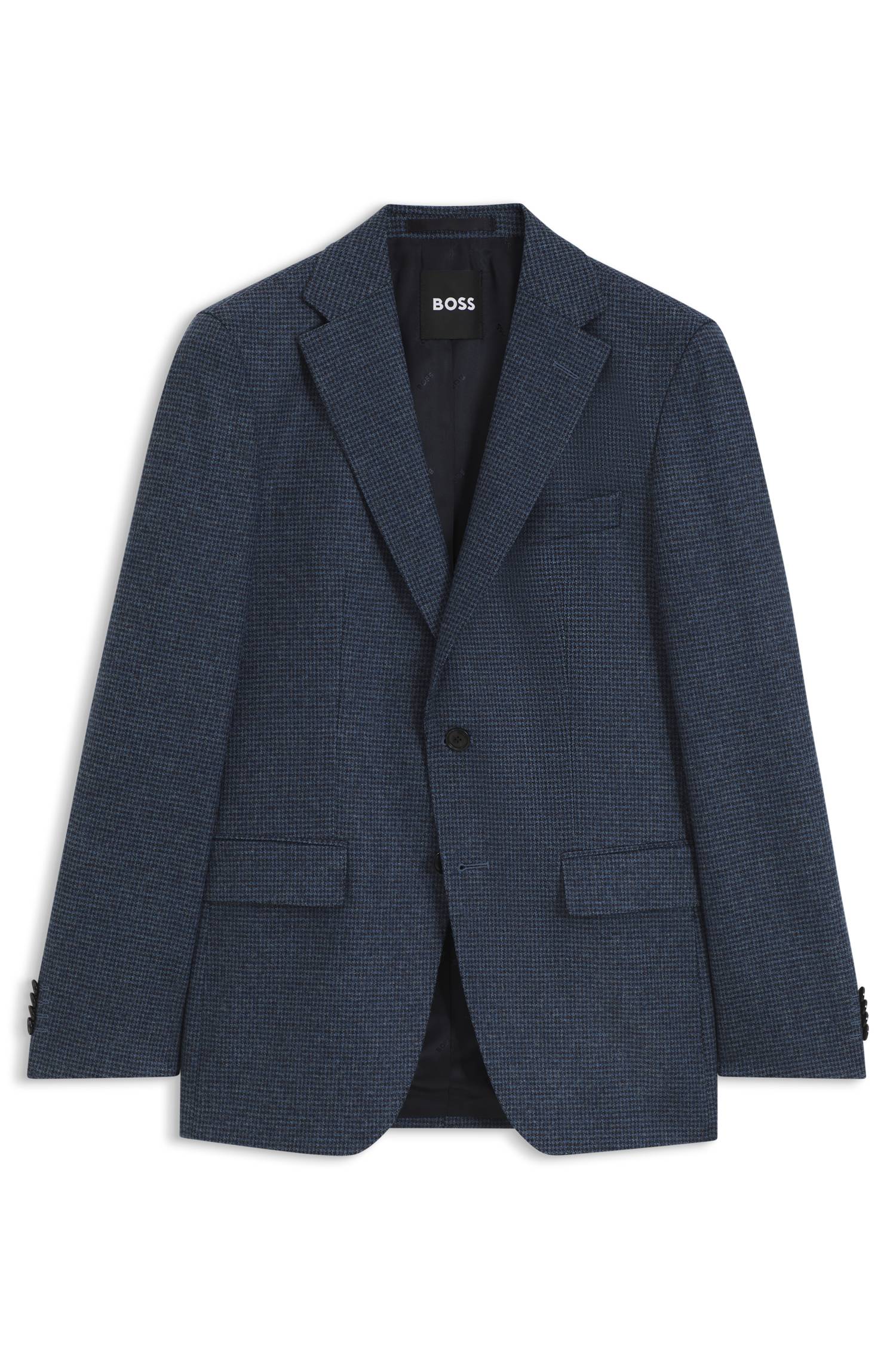 Boss Patterned slim-fit blazer in a wool-cashmere blend herr – bild 4