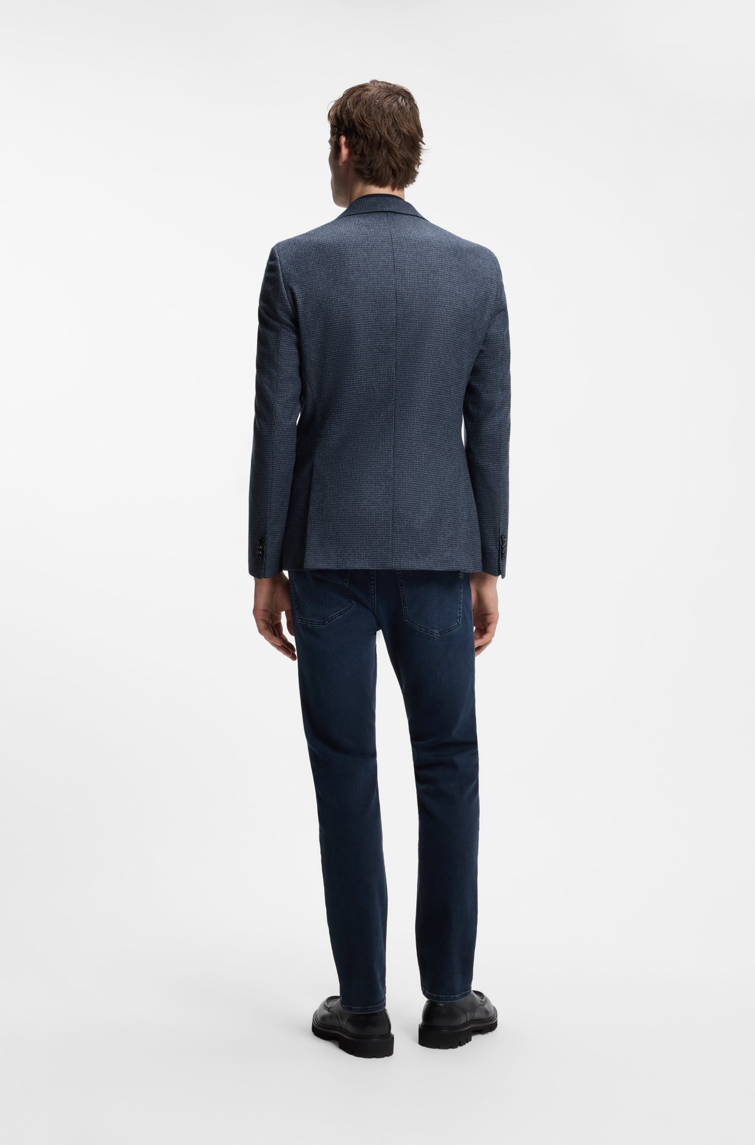 Boss Patterned slim-fit blazer in a wool-cashmere blend herr – bild 2