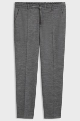 Regular-fit formal trousers in a virgin wool blend, Grey