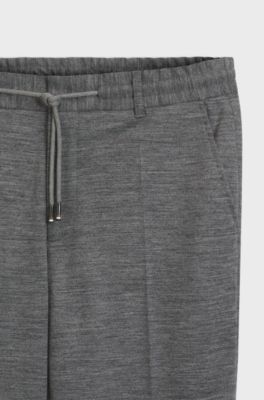 Regular-fit formal trousers in a virgin wool blend, Grey