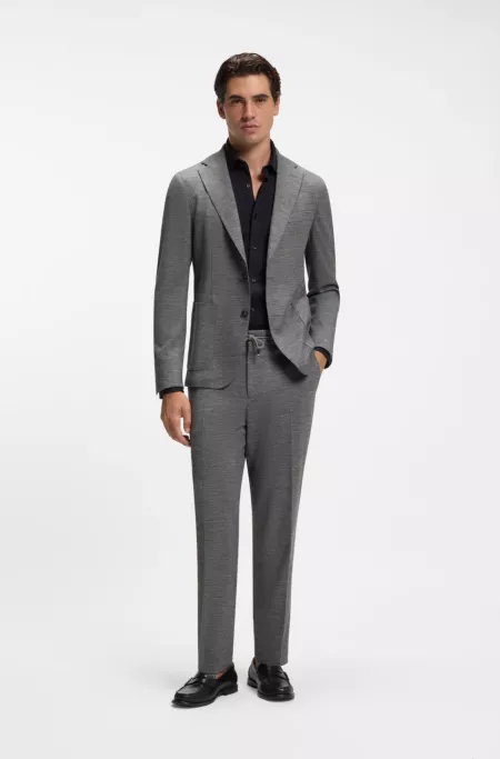 Pantalon business Regular en laine vierge mélangée
