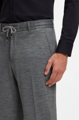Regular-fit formal trousers in a virgin wool blend, Grey