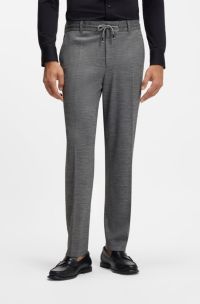 Regular-fit formal trousers in a virgin wool blend, Grey