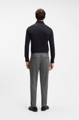 Regular-fit formal trousers in a virgin wool blend, Grey