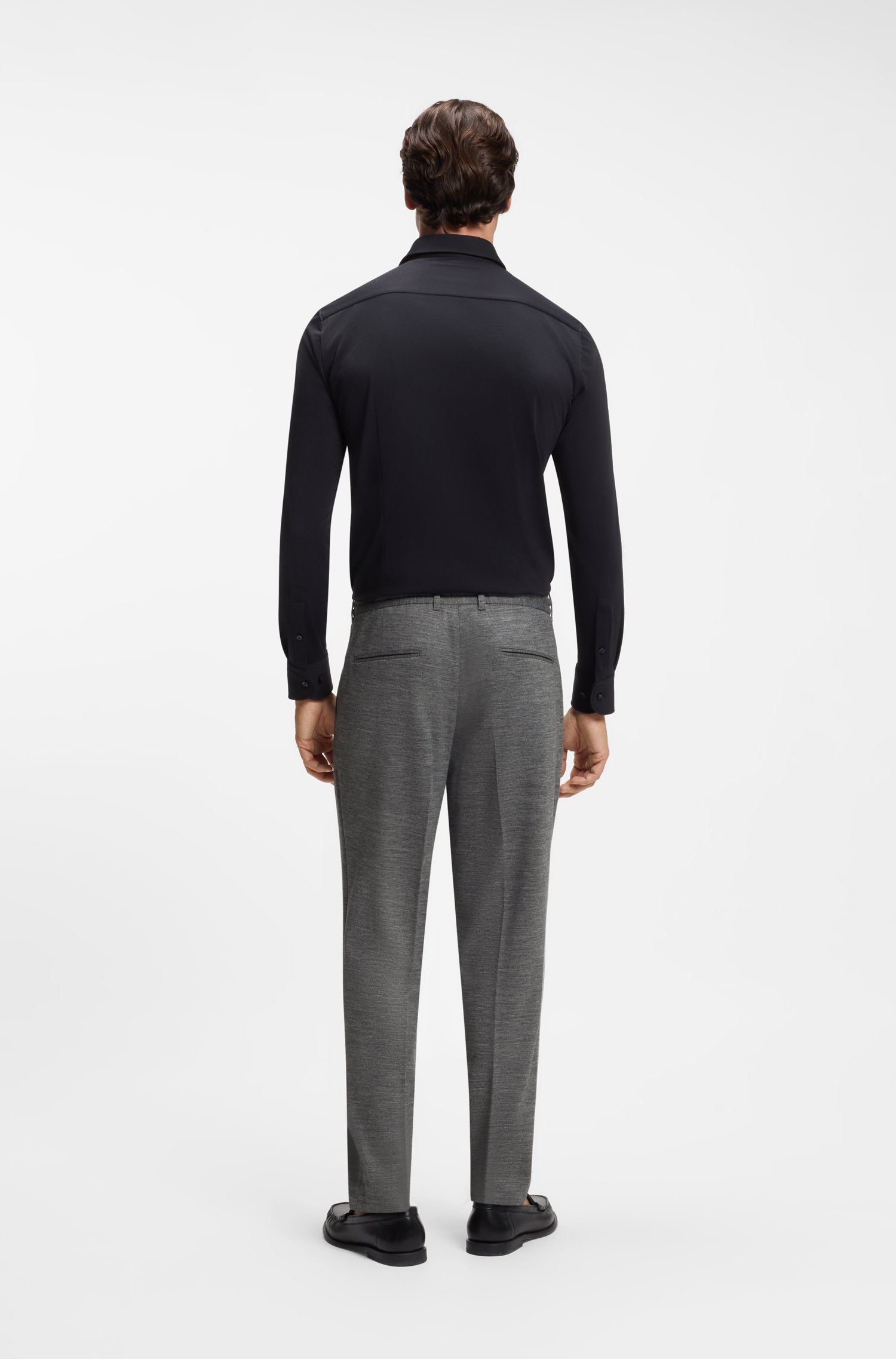 Boss Regular-fit formal trousers in a virgin wool blend byxor herr – bild 2