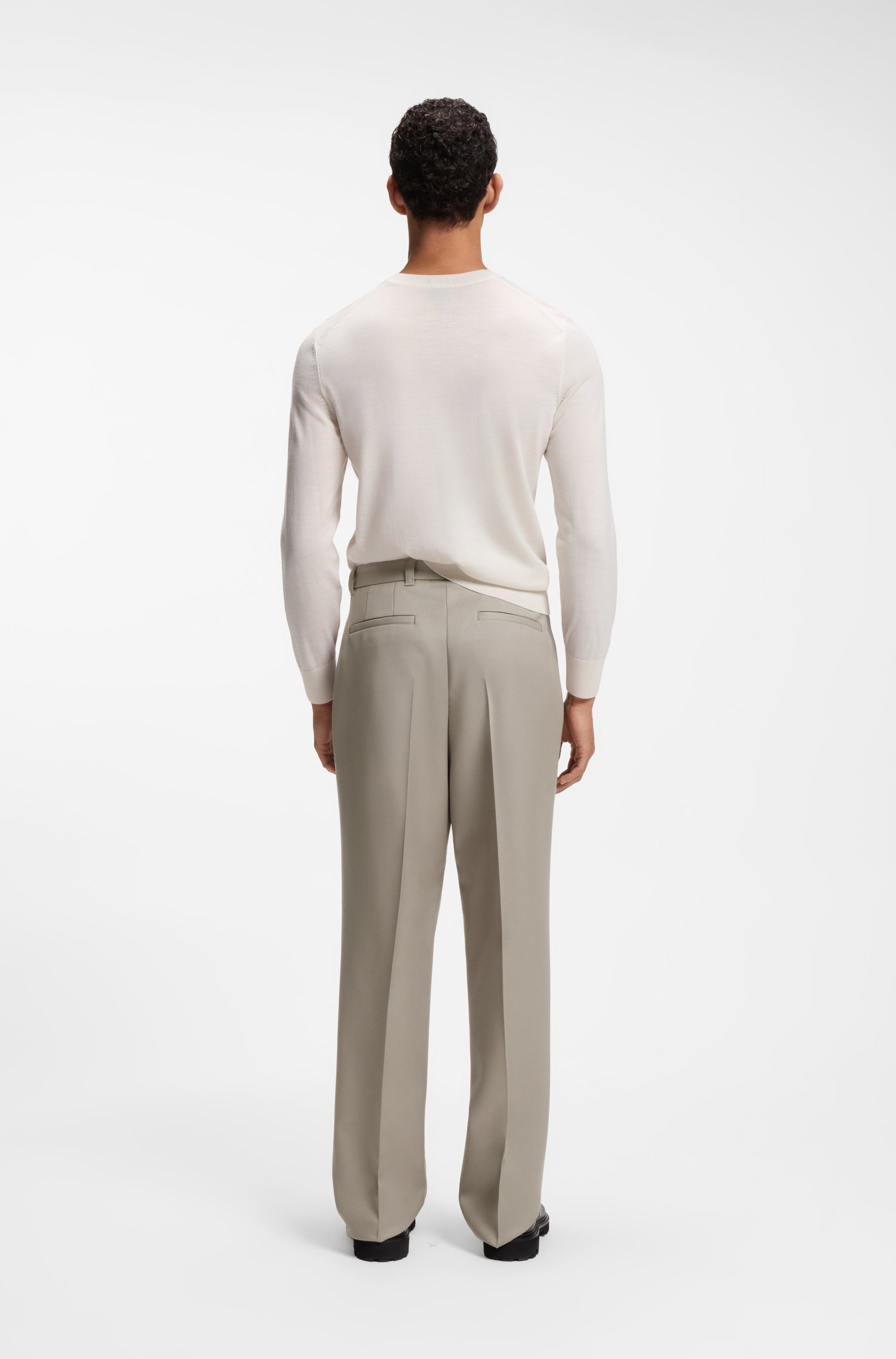 Boss Relaxed-fit trousers in virgin wool byxor herr – bild 2