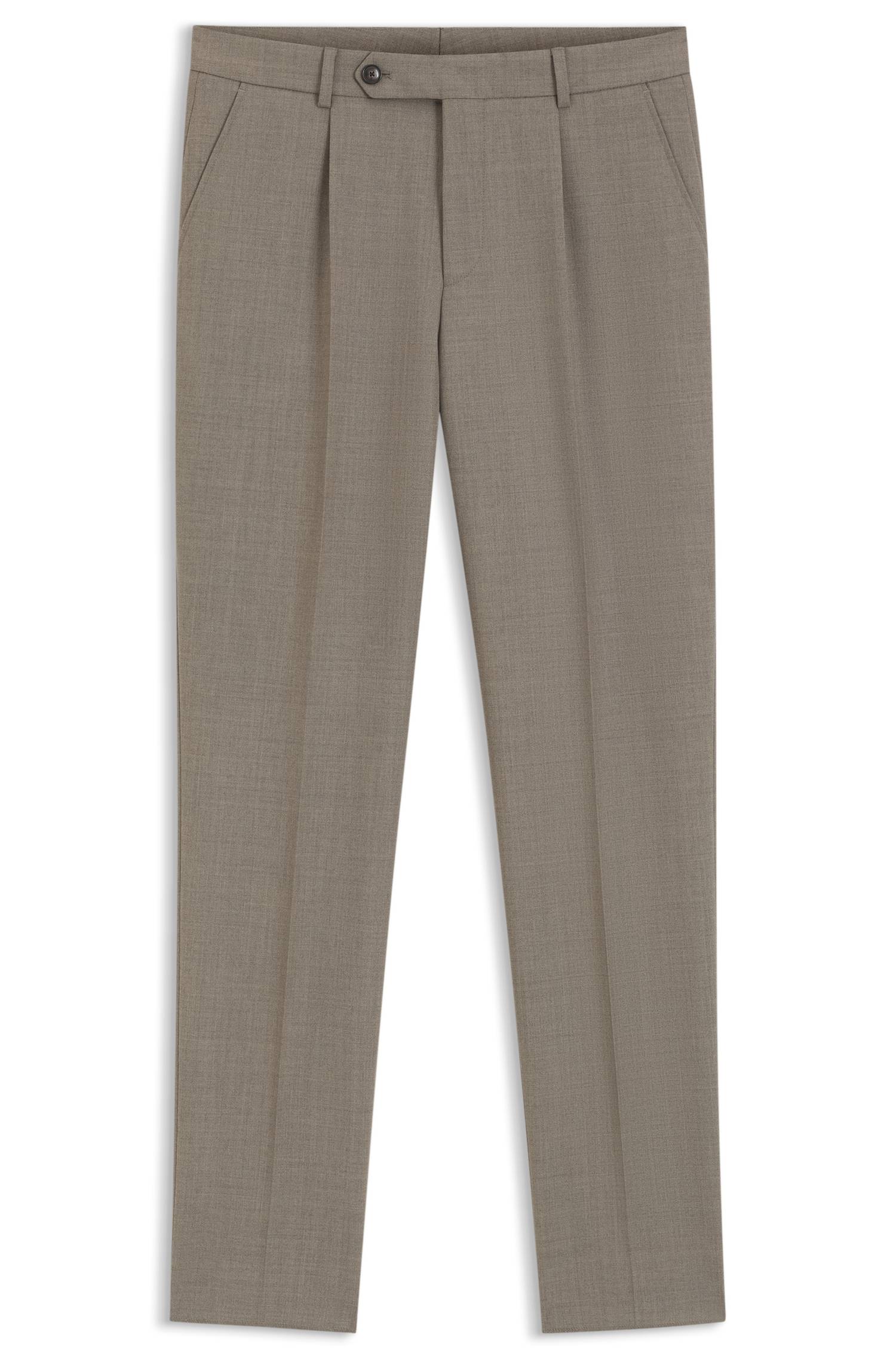 Boss Pleated relaxed-fit trousers in virgin wool byxor herr – bild 4