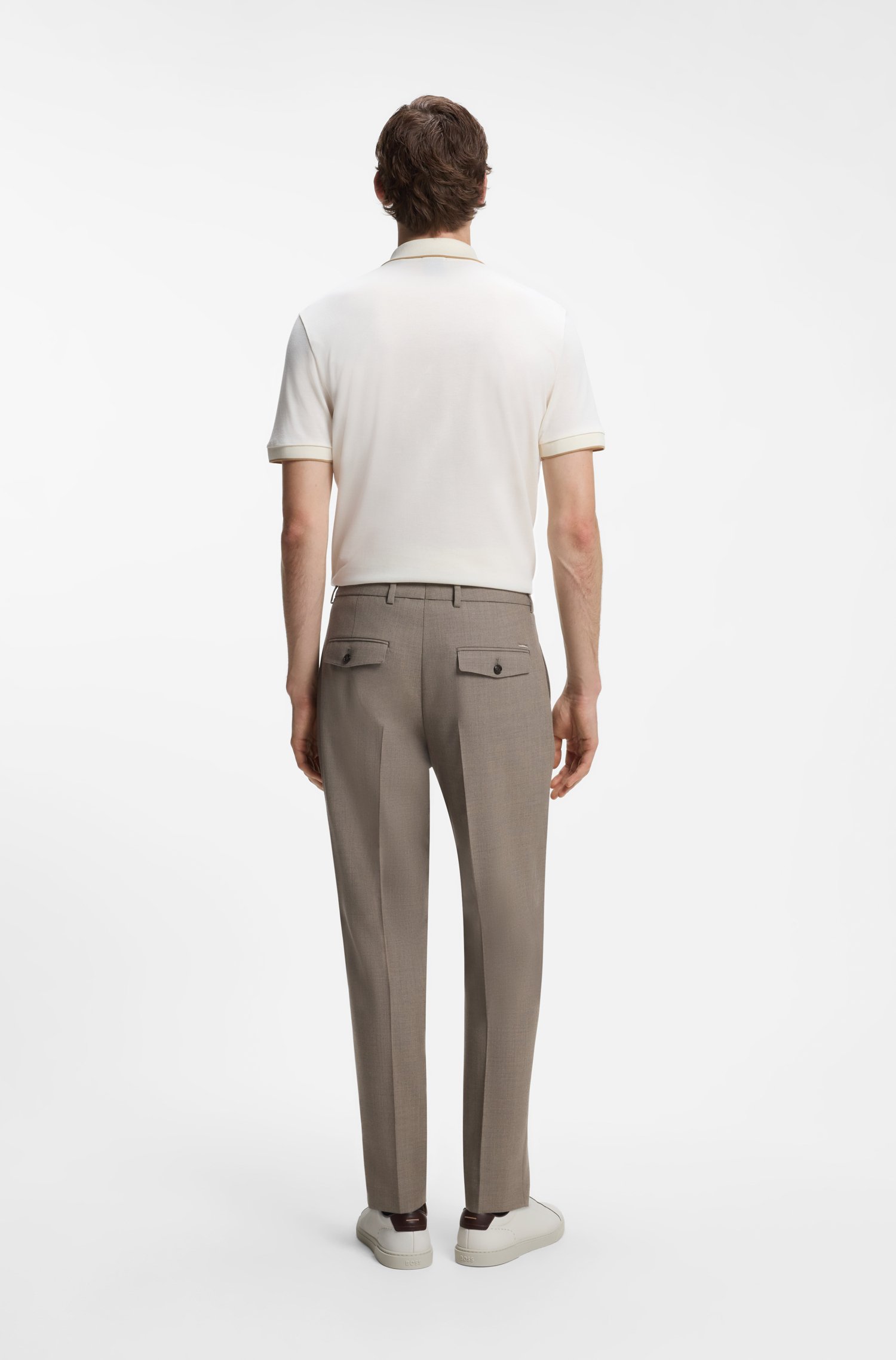 Boss Pleated relaxed-fit trousers in virgin wool byxor herr – bild 2