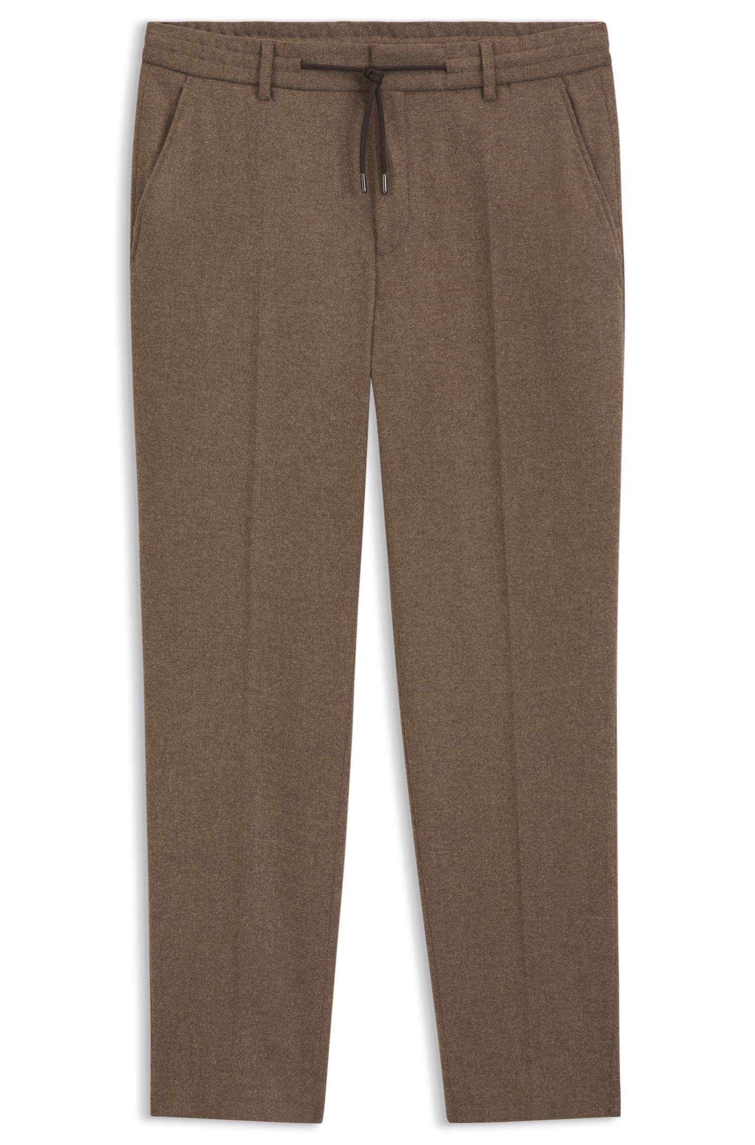Boss Tapered-fit performance trousers in virgin wool byxor herr – bild 4