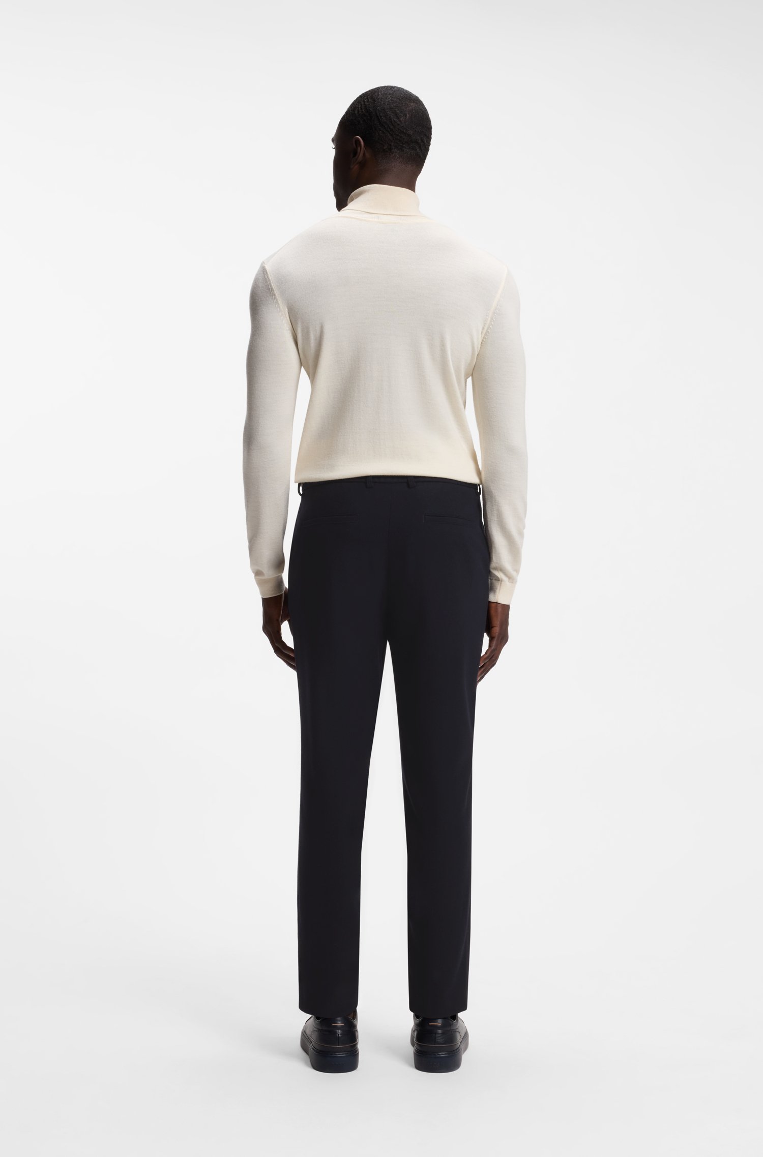 Boss Tapered-fit performance trousers in virgin wool byxor herr – bild 2