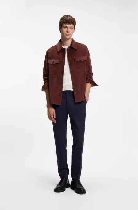 Relaxed-fit blazer in micro-pattern stretch cotton