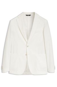 Cotton and cashmere blend slim-fit blazer, Natural