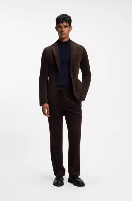 Blazer Slim en mélange de coton et de cachemire