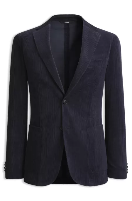 Blazer Slim en mélange de coton et de cachemire